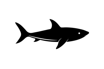 Fototapeta premium Silhouette of a shark with sharp teeth on transparent background