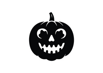 bloody pumpkin skull silhouette vector icon