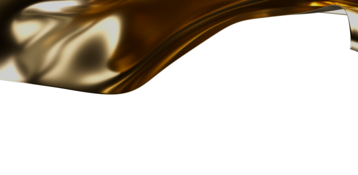 Abstract golden wavy background with smooth reflections and empty space for text. Perfect for luxury designs, presentations, and creative projec