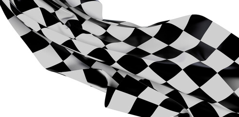A dynamic shot of a waving black and white checkered flag, conveying speed and competition. Ideal for representing racing events, motorsports, a