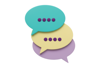 Isolated chatting bubbles stack for online conversation, social media dialog and connection