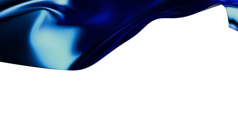 Elegant abstract background featuring flowing blue fabric with light reflection and whitespace. Ideal for modern design, websites, and promotion
