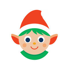 cute elf face christmas icon vector art