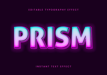 Pink And Blue 3D Neon Gradient Outline Text Effect Layered Iridescent Font