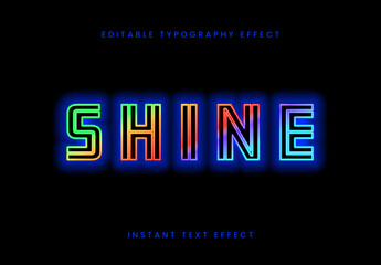 Colorful Vibrant Neon Gradient Outline Text Effect Glow Futuristic Font
