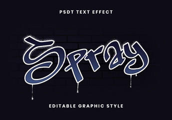 Blue And White Grunge Graffiti Text Effect Urban Street Font