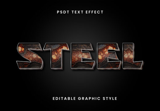 Black And Brown Metallic Grunge Text Effect Steel Grunge Rust Font