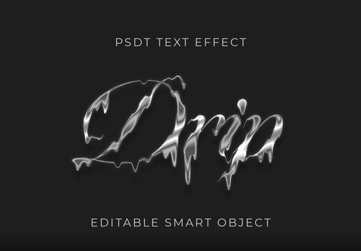 Gray Metallic Liquid Text Effect Stylish Dripping Font