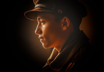 Orange And Brown Dramatic Backlight Silhouette Photo Effect