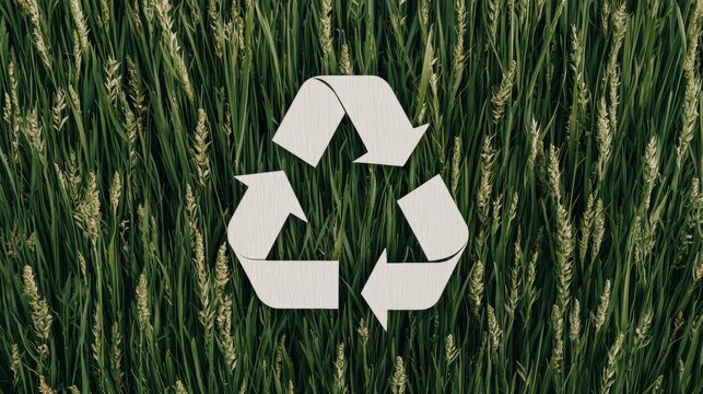 Eco-Friendly Recycling Process with Vibrant Blooming Flowers in Lush Green Environment for Sustainability Initiatives