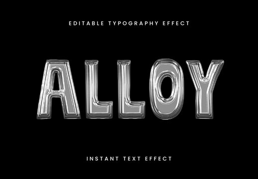 Silver Embossed Chrome Text Effect Metal Polished Font