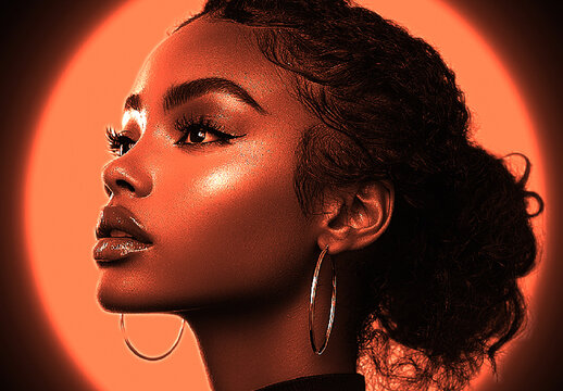 Orange And Brown Dramatic Backlight Silhouette Photo Effect