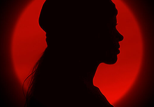 Red And Black Dramatic Backlight Silhouette Photo Effect