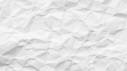 Blank sheet of white crumpled paper with a wrinkled texture and creased surface as a grunge background pattern
