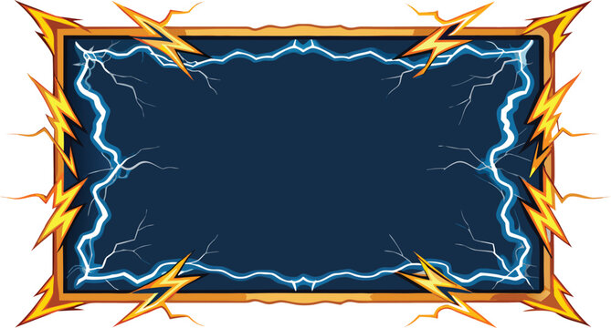 realistic lightning border frame glowing electric.