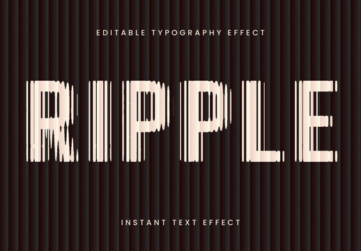 Beige And Black Reeded Glass Distorted Text Effect Distorted Font