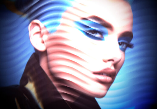 Blue And Black Reeded Photo Effect