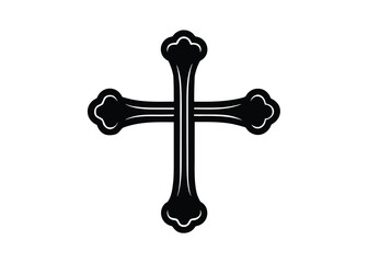 bone cross silhouette vector icon