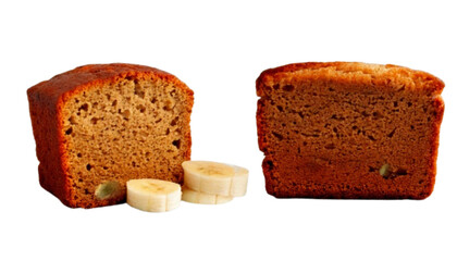 Delicious Slice of Moist Banana Bread Variations Bundle, isolated on transparent background png