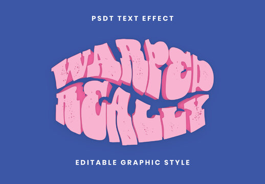 Pink Warped 3d Text Effect Groovy Wavy Font