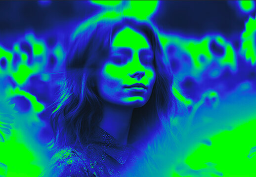 Blue And Green Negative Photo Effect