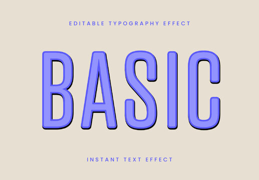 Blue And Black Simple Outlined Text Effect Bold Bordered Font