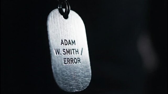 Conceptual identity error, system malfunction or human failure concept, ID Tag, digital error or