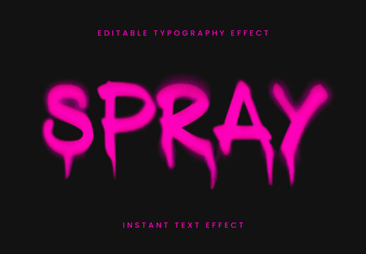 Pink Neon Spray Drip Text Effect Graffity Font