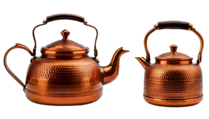 1Elegant Copper Iron Teapot Variations Bundle, isolated on transparent background png.