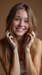 Fototapeta premium Radiant young woman with a joyful smile