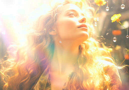Golden And Pink Dreamy Light Leaks Photo Effect
