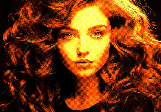 Orange And Yellow Retro Pop Cartoon Photo Effect