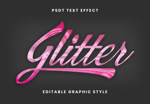 Fuchsia Glitter Pink Text Effect Script Elegant Font