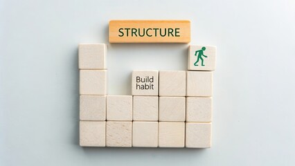 Wooden Blocks Representing Structure and Habit Creation