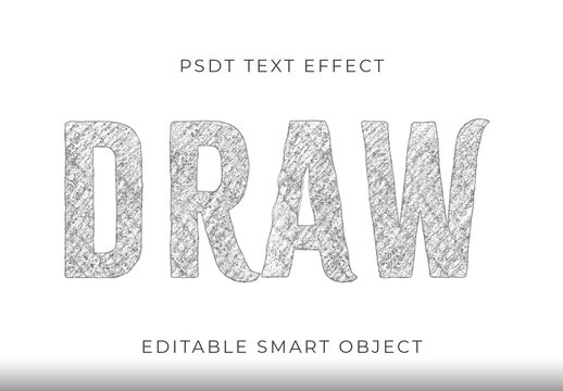 White And Black Doodle Notebook Sketch Text Effect Pencil Scribble Font