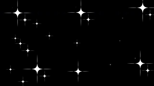 Abstact Twinkle sparkle stars animation with alpha channel. 