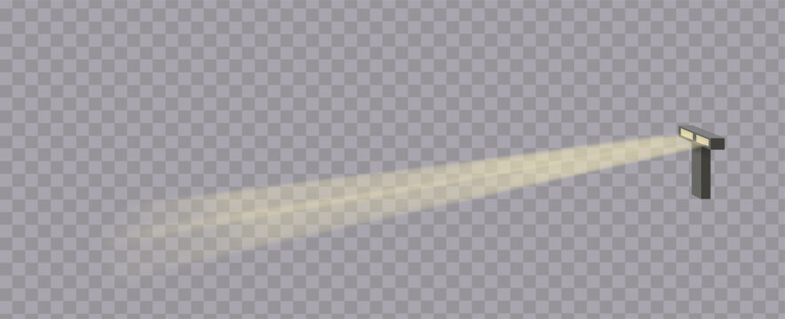 Garden lantern, light, illumination of garden and park paths on a transparent background. Isolated lighting. Vector illustration.