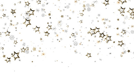 Beautiful festive background with gold stars and snowflakes. Perfect for holiday designs.