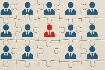 Team collaboration puzzle solving office space digital graphic creative environment top view unity concept