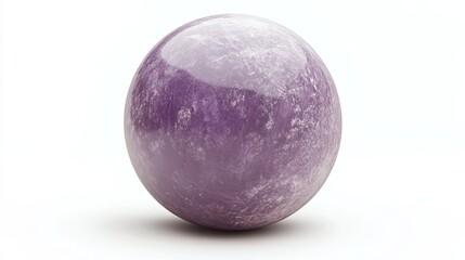 Matte Purple Sphere Placed on Clean White Surface with Cool Lavender Hues and Minimalist Composition