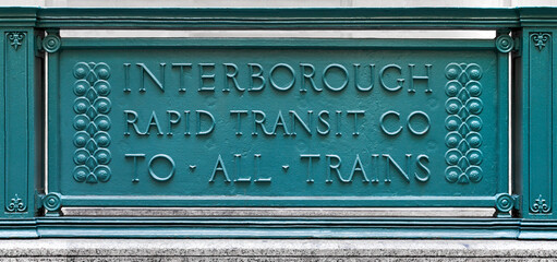 Sign interborough rapid transit co to all trains