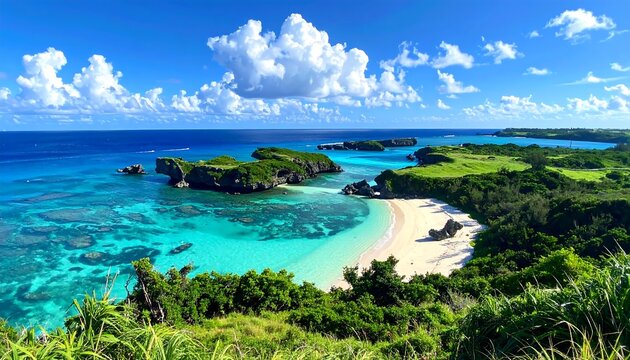 Stunning scenic view of a tropical beach with crystal clear water - Powered by Adobe