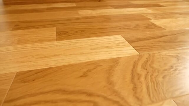 Hardwood Flooring with Warm Tones - Close-up shot of stunning hardwood flooring showcasing rich grain and warm tones.