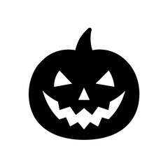 Silhouette of a halloween jack o lantern face on transparent background