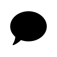 Simple black speech bubble on white space on transparent background silhouette