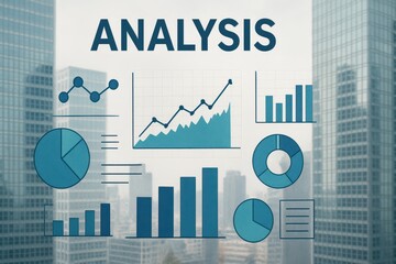 Data analysis trends business environment infographics urban view visual insights for growth