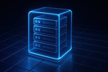 Data storage revolution advanced server technology digital era graphic design futuristic 3d viewpoint