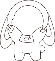 토끼띠 사진 합성 도안 색칠공부