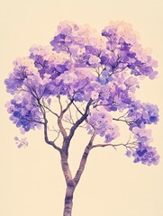 Vibrant Purple Jacaranda Tree Blossoming in Spring for Natural Floral Decorations and Landscapes
