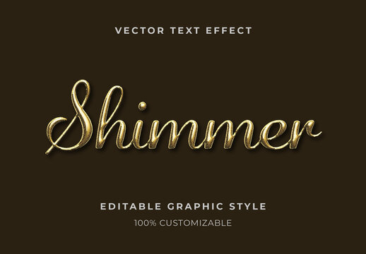Golden Glitter Gold Text Effect Luxury Script Elegant Font